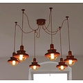 Pendant light copper industrial 1800mm Ø E27x6