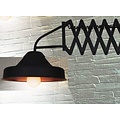 Wandlamp stoer zwart koper of wit vintage 560mm E27