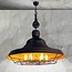 Hanglamp roestbruin geel E27 industrie rond rooster 970mm