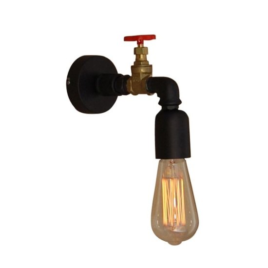 Homelighting Applique murale Momus industrielle avec détail robinet en blanc ou brun rouillé, métal, culot E27, 180 mm