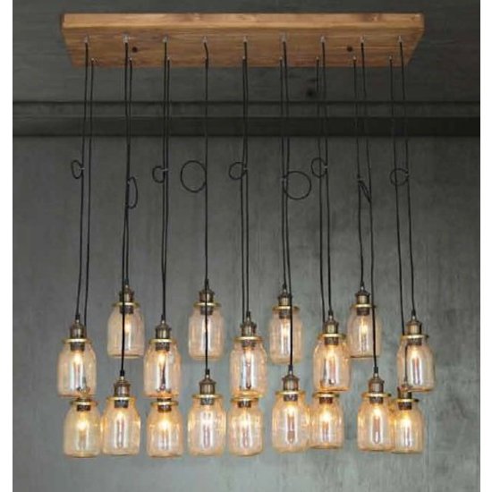 Luminaire suspendu vintage verre E27x18 1300mm