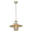 Hanglamp kap industreel beige glas kooi E27 340mm Ø