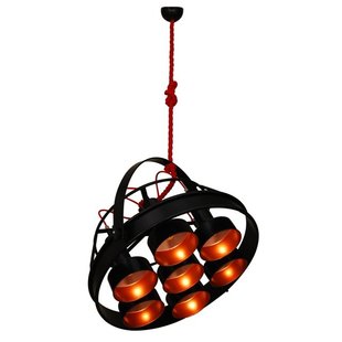 Hector Pendelleuchte schwarz Kupfer industriell Ø70cm E27x7