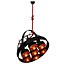 Homelighting Hector Pendelleuchte schwarz Kupfer industriell, Ø70cm, Höhe 55cm, 7x E27 (Leuchtmittel nicht enthalten), Seil max. 110cm