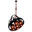 Homelighting Hector suspension noire cuivre industrielle, Ø70cm, hauteur 55cm, 7x E27 (ampoules non incluses), corde max. 110cm