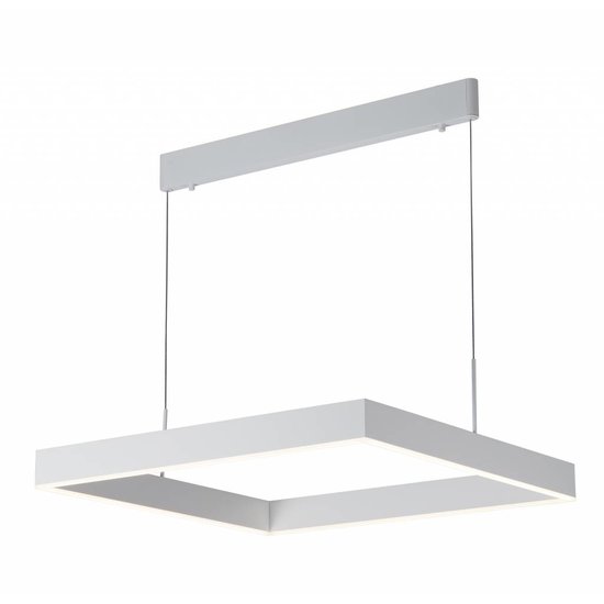 Fantasia Fantasia Pure suspension carrée, LED intégrée 31W, 2170 lumens, 3000K, Ø615 mm, aluminium blanc