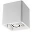 Lámpara de techo ZivaBox Fantasia en yeso blanco, diseño cuadrado, para 1 foco GU10 (bombilla no incluida), 130x130x135mm, orientable 30°, IP20