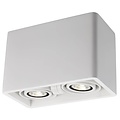 Fantasia Fantasia Zivabox surface-mounted spotlight GU10x2, plaster/aluminium, 130x130x135mm, tiltable 30°, IP20