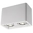 Fantasia Fantasia Zivabox surface-mounted spotlight GU10x2, plaster/aluminium, 130x130x135mm, tiltable 30°, IP20