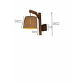 Homelighting Silas applique murale en bois et corde, culot E27, hauteur 40 cm, profondeur 40 cm, diamètre abat-jour 21 cm
