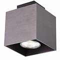 Fantasia Kubo square ceiling lamp in black aluminium, GU10 fitting (lamp not included), 90x90x110mm, IP20
