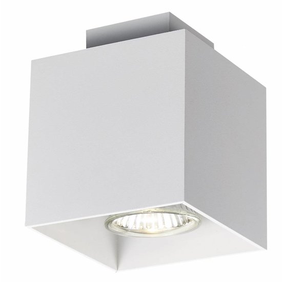 Fantasia Kubo plafonnier blanc - aluminium carré, GU10 5W LED 400 lumens, 2700K blanc chaud, dimmable, 90x90x110mm