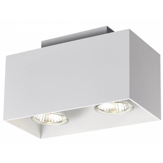 Fantasia Kubo plafonnier, rectangulaire, 2x GU10 LED 5W incl., 180x90mm, dimmable, noir
