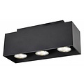 Fantasia Kubo ceiling light, rectangular, 3x GU10 5W LED incl., 270x90mm, dimmable, black