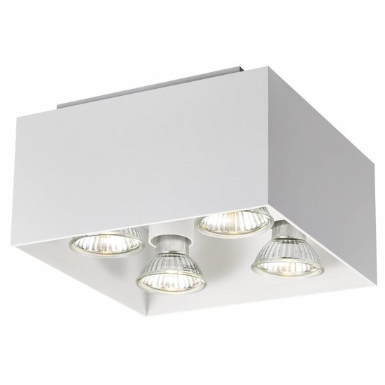 Fantasia Kubo square ceiling lamp, black aluminium, 4x GU10 fitting (bulbs not included), 180x180x110mm, IP20