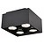 Fantasia Kubo Deckenleuchte quadratisch, 4x GU10, schwarzes Aluminium