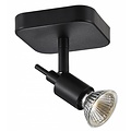 Fantasia Sonar II (wit): vierkante plafondlamp met draaibare GU10-spot op stang, 100x100x140 mm, aluminium, IP20, GU10-lamp niet inbegrepen.