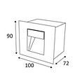 Wall light LED grey rectangular built-in diameter 100mm 1W