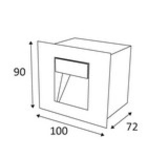 Wall light LED grey rectangular built-in diameter 100mm 1W