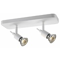 Plafonnier spot GU10 blanc ou noir sur tige 2x5W LED
