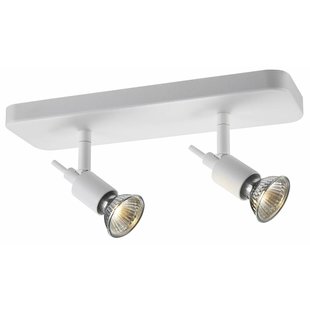 Plafonnier spot GU10 blanc ou noir sur tige 2x5W LED