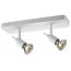 Fantasia Sonar II lámpara de techo, aluminio blanco, 2 focos GU10 orientables sobre varilla, 300x100x140mm, IP20, bombillas no incluidas