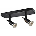 Plafonnier spot GU10 blanc ou noir sur tige 2x5W LED