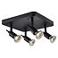 Fantasia ceiling lamp with 4 GU10 spots on rods, black – 4x5W LED, 2700K warm white, 4x400 lumens, dimmable, IP20, 240x240x140mm