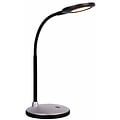 Fantasia Fantasia Schreibtischlampe LED schwarz mit silber, 365mm hoch, 5W SMD-LED, 350 Lumen, 3000K warmweiß, schwenkbar