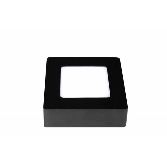 Fantasia FLUKE aplique cuadrado negro, LED integrado 6W, 480 lúmenes, 3000K blanco cálido, regulable, 120x120mm