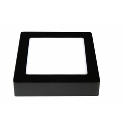 Plafonnier dimmable carré LED blanc noir 175x175mm 12W