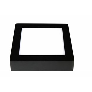Dimmable ceiling lamp square LED white black 175x175mm 12W