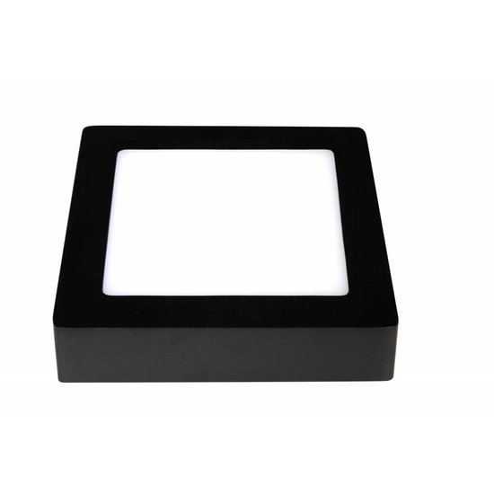Fantasia Fluke aplique cuadrado, negro, 175x175mm, LED 12W, regulable, 3000K blanco cálido