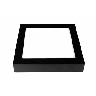 Dimmable ceiling lamp square LED white black 235x235mm 18W