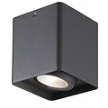 Fantasia Qbus square ceiling lamp, grey/silver, 9W LED, 700 lumens, 3000K, IP54, 90 x 90 x 102.5 mm