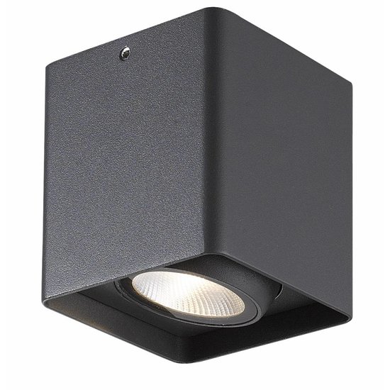 Fantasia Qbus plafón cuadrado, gris/plata, 9W LED, 700 lúmenes, 3000K, IP54, 90 x 90 x 102,5 mm