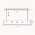 Authentage Hanging lamp country style glass chain 150cm long E27x5