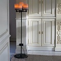 Authentage Lampe sur pied rurale chandelier bougies LED x5 140cm