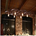 Luminaire suspendu vintage avec 6 roues pour éclairage LED