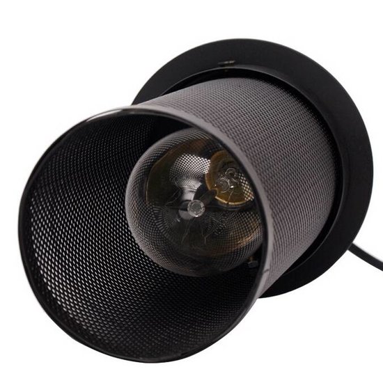 Industrielle Pendelleuchte mit 3 schwarzen Lampenschirmen von 25 cm