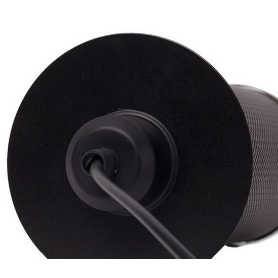 Industrielle Pendelleuchte mit 3 schwarzen Lampenschirmen von 25 cm