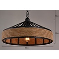 Lampe suspendue industrielle avec corde 43 cm de diamètre E27