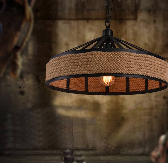 Wonderbaarlijk Industriële hanglamp met touw 43cm diameter E27 | Myplanetled CQ-65