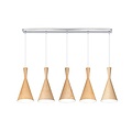 Hanglamp boven eettafel metaal hout E27x5 1,1m