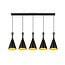 Linea Verdace Clessidra pendant light above dining table, conical metal, 5x E27 (bulbs excl.), black-gold, 110 cm, IP20