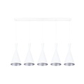 Linea Verdace Clessidra suspension au-dessus de table à manger, métal conique, 5x E27 (ampoules non incl.), noir-doré, 110 cm, IP20