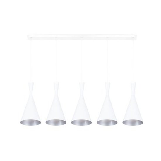 Linea Verdace Clessidra lámpara colgante sobre mesa comedor, metal cónico, 5x E27 (bombillas no incl.), negro-oro, 110 cm, IP20