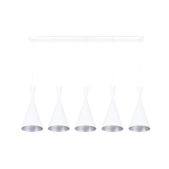 Linea Verdace Clessidra pendant light above dining table, conical metal, 5x E27 (bulbs excl.), black-gold, 110 cm, IP20