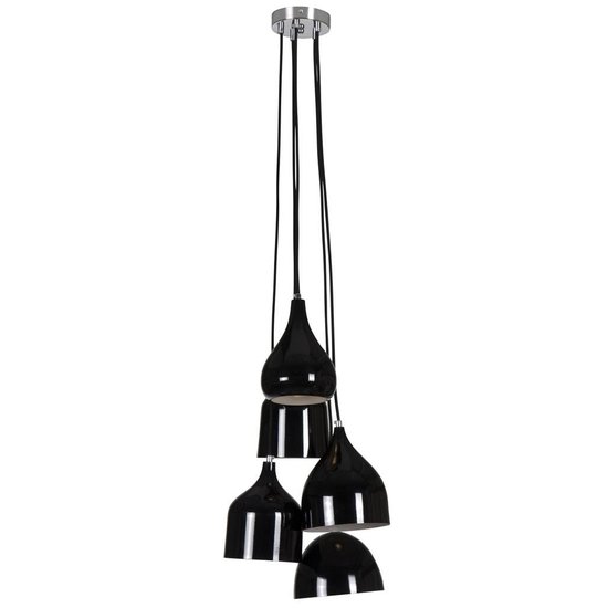 Vintage pendant light white, black shapes E27x5 60cm