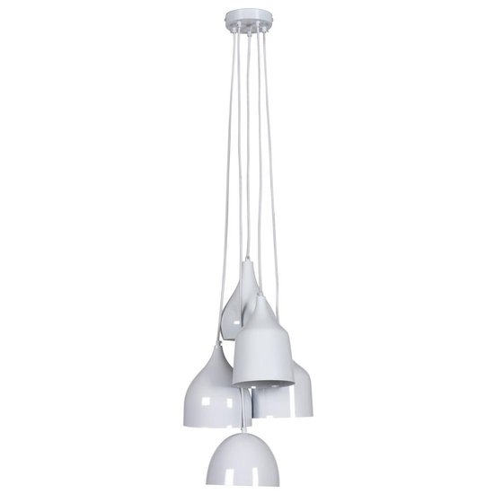 Vintage pendant light white, black shapes E27x5 60cm